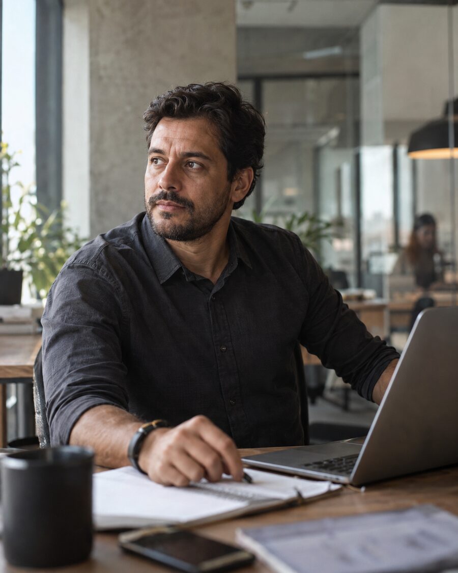 Retrato corporativo em ambiente de trabalho
