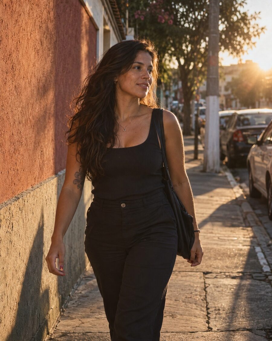 Retrato em golden hour com luz dourada